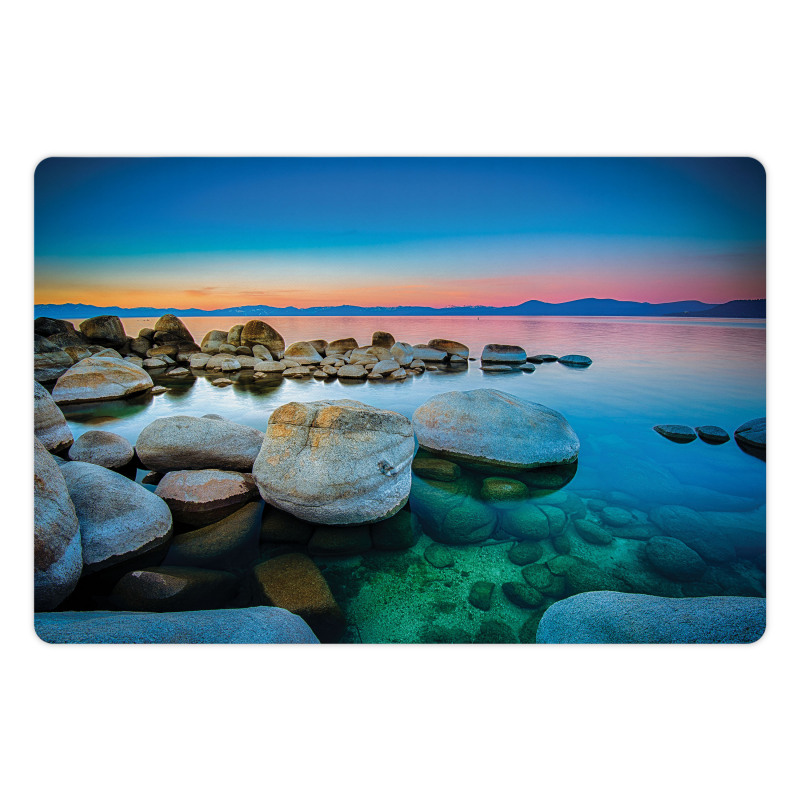 Stones Sunset View over Water Pet Mat