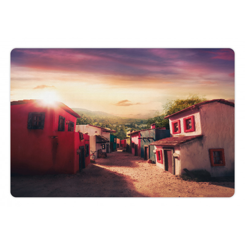 Mexican Town Sunset Pet Mat