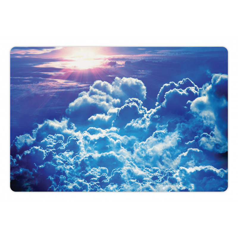 Blue Cloudy Sky Sunrise Photo Pet Mat