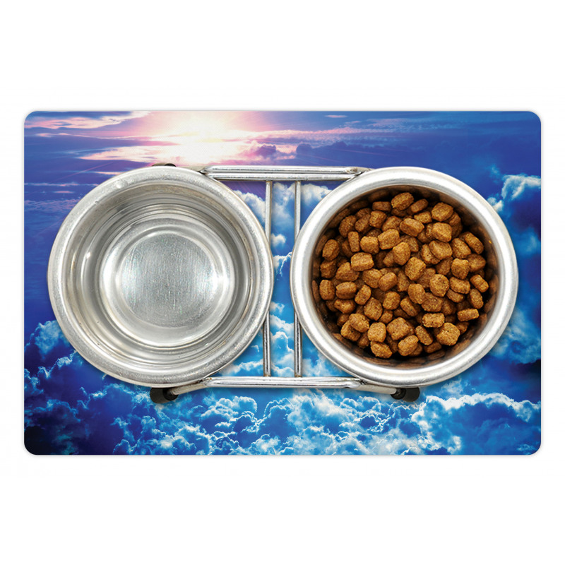 Blue Cloudy Sky Sunrise Photo Pet Mat