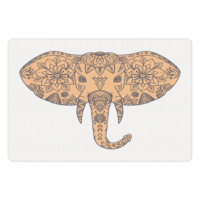 Floral Elephant Head Front Pet Mat