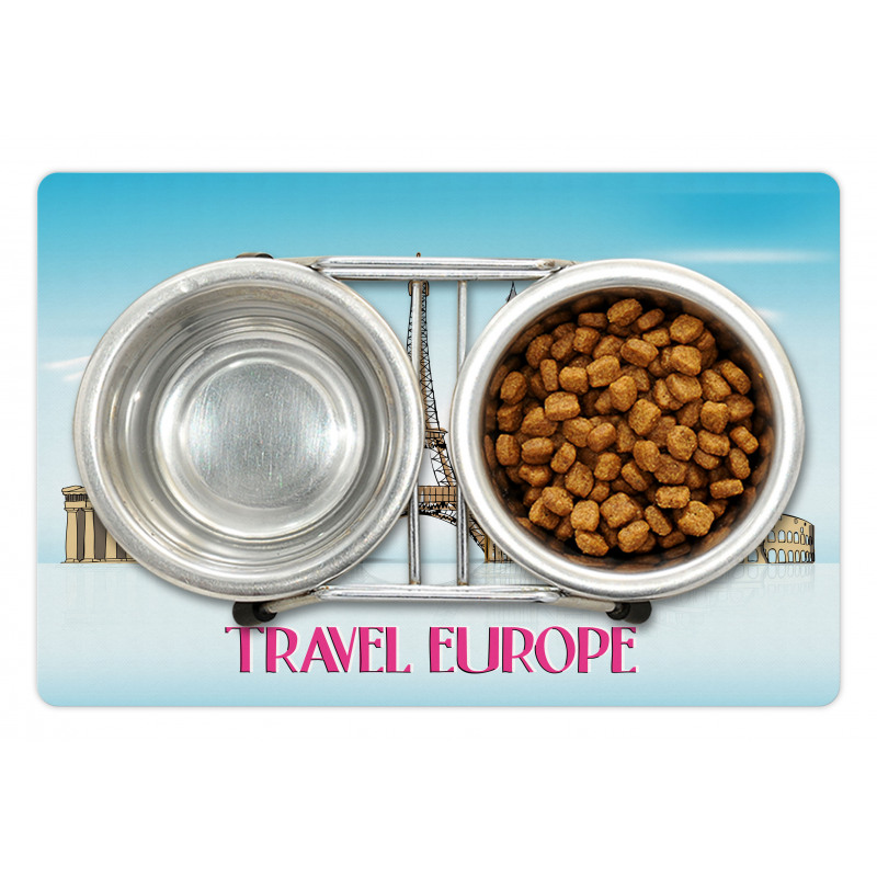 Travel Europe Landmarks Sky Pet Mat