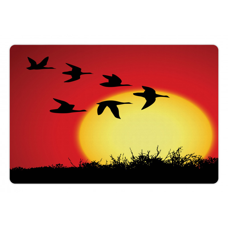 Skein of Geese Migrate Sunset Pet Mat