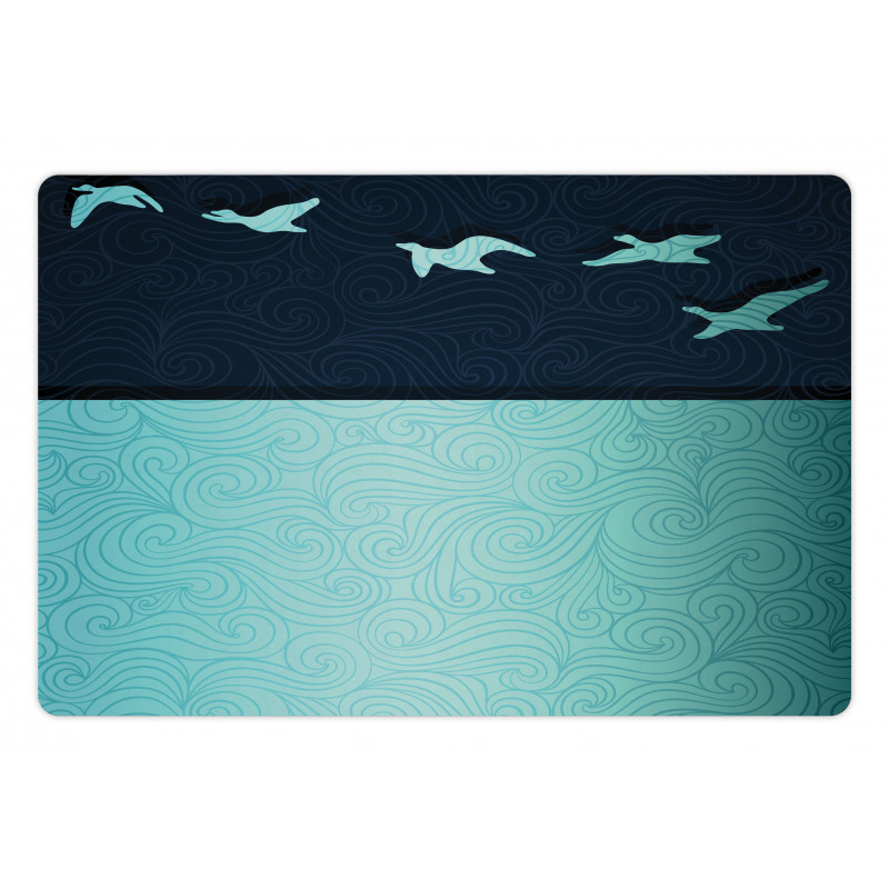 Abstract Birds Curl Ornament Pet Mat