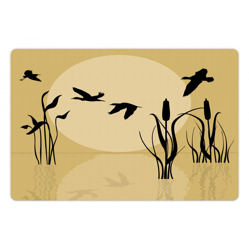 Flying Birds over Lake Sun Pet Mat