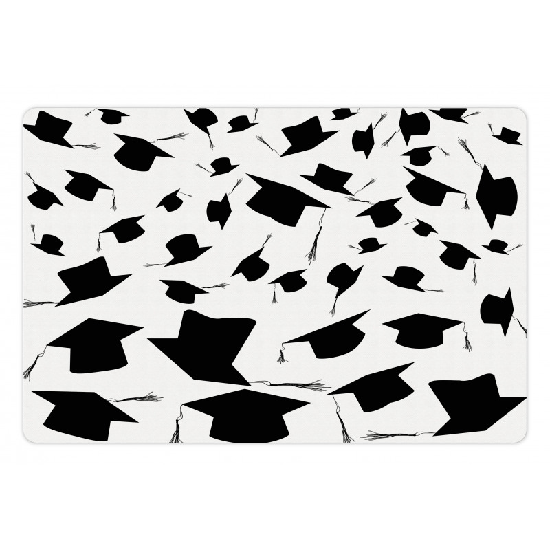 Tossed Graduation Caps Pet Mat