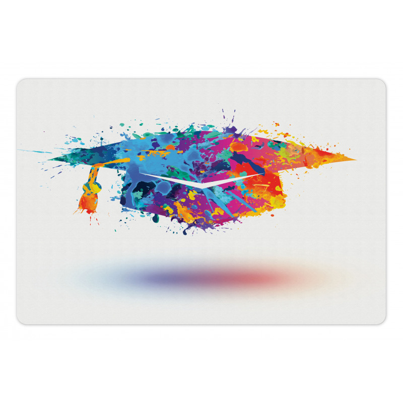 Colorful Cap Paint Blots Pet Mat