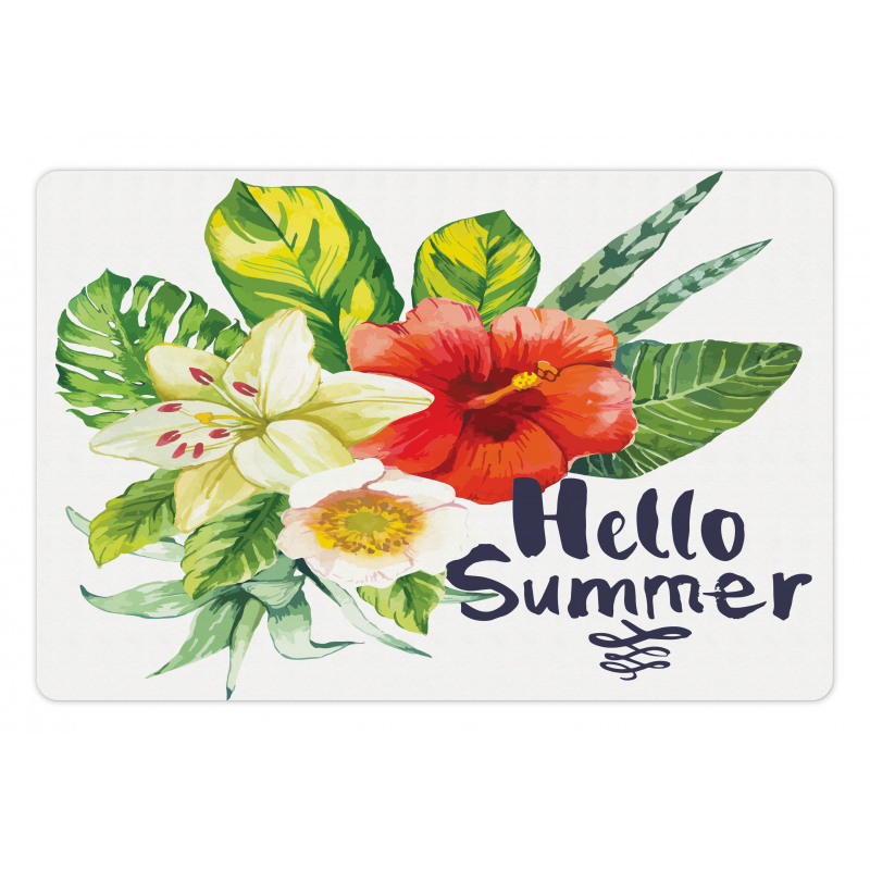 Tropical Flowers and Plants Pet Mat