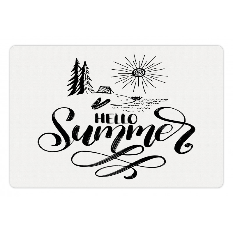 Hello Summer Camping Vacation Pet Mat