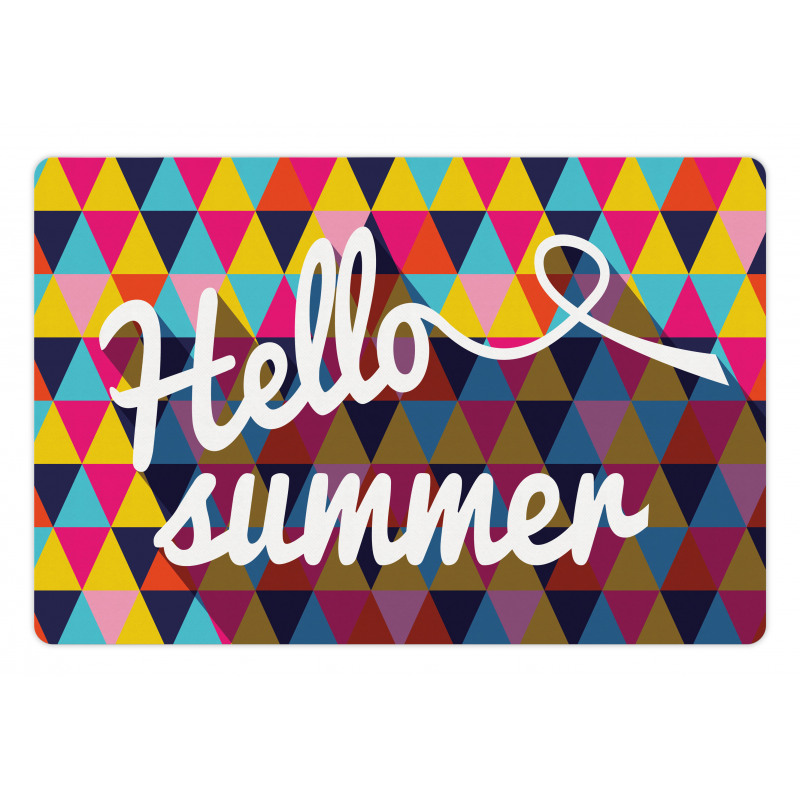 Retro Triangles Hello Summer Pet Mat