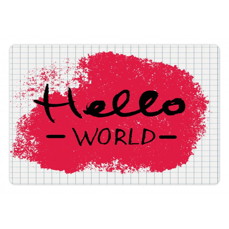 Hello World Calligraphy Art Pet Mat