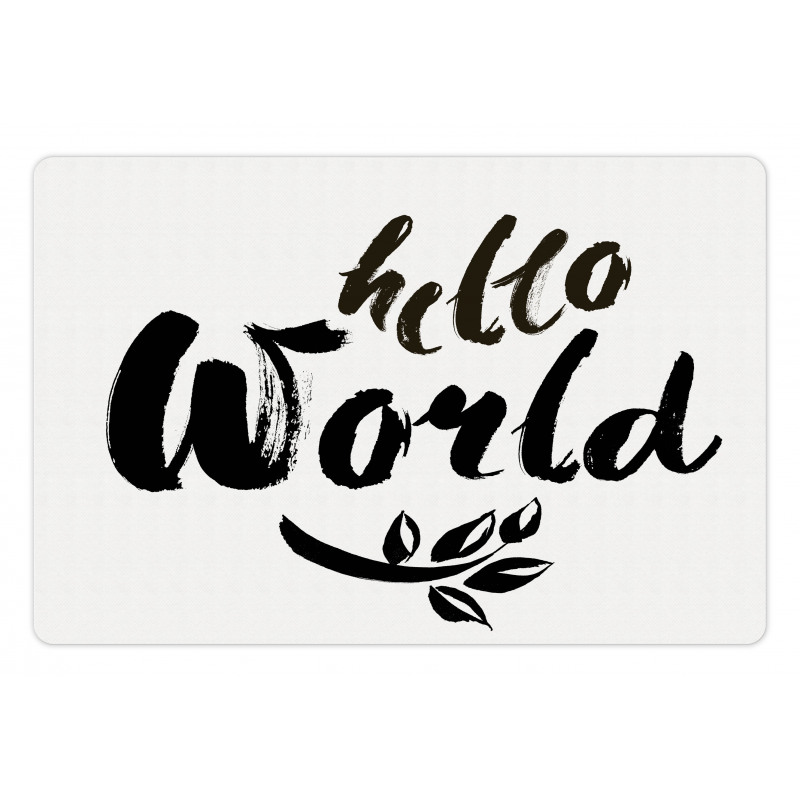 Brush Lettering Hello World Pet Mat