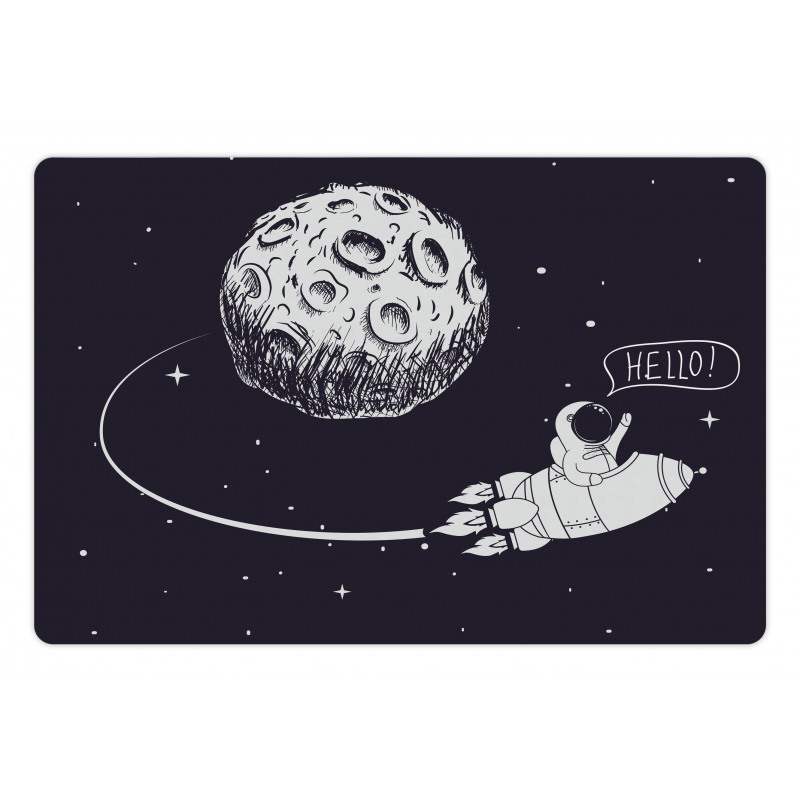 Hello Moon Astronaut Rocket Pet Mat