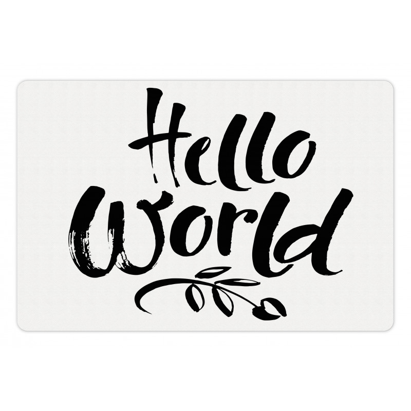 Hello World Tree and Words Pet Mat