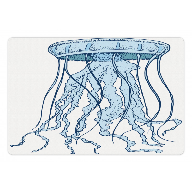 Exotic Sea Creature Retro Pet Mat