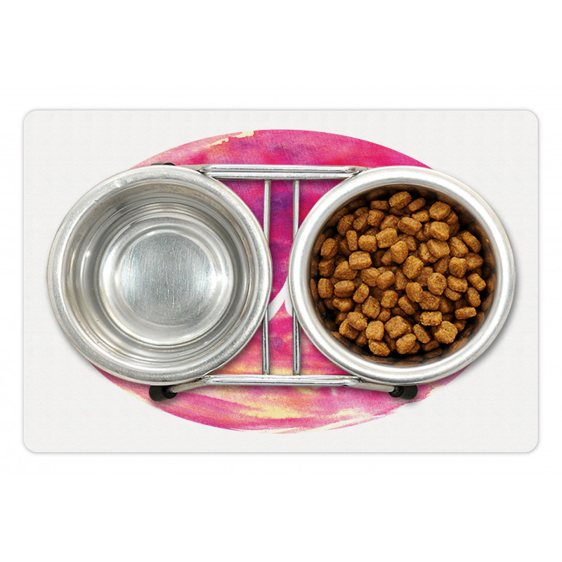 Wording on Watercolor Round Pet Mat