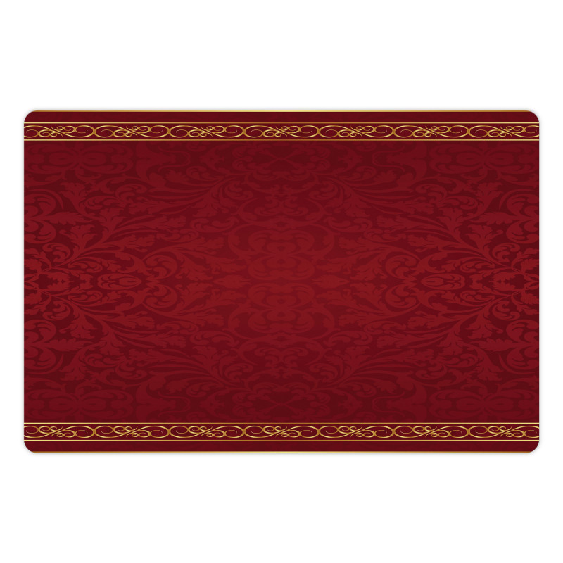 Baroque Style Swirls Frames Pet Mat