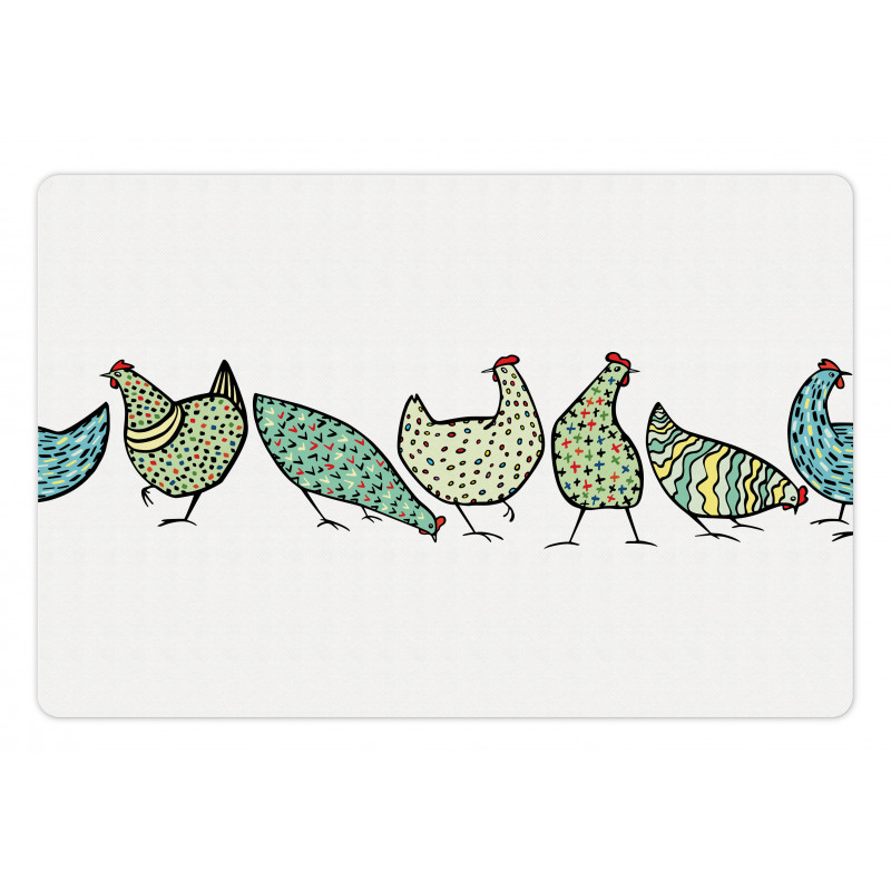 Farm Hen with Ornaments Pet Mat