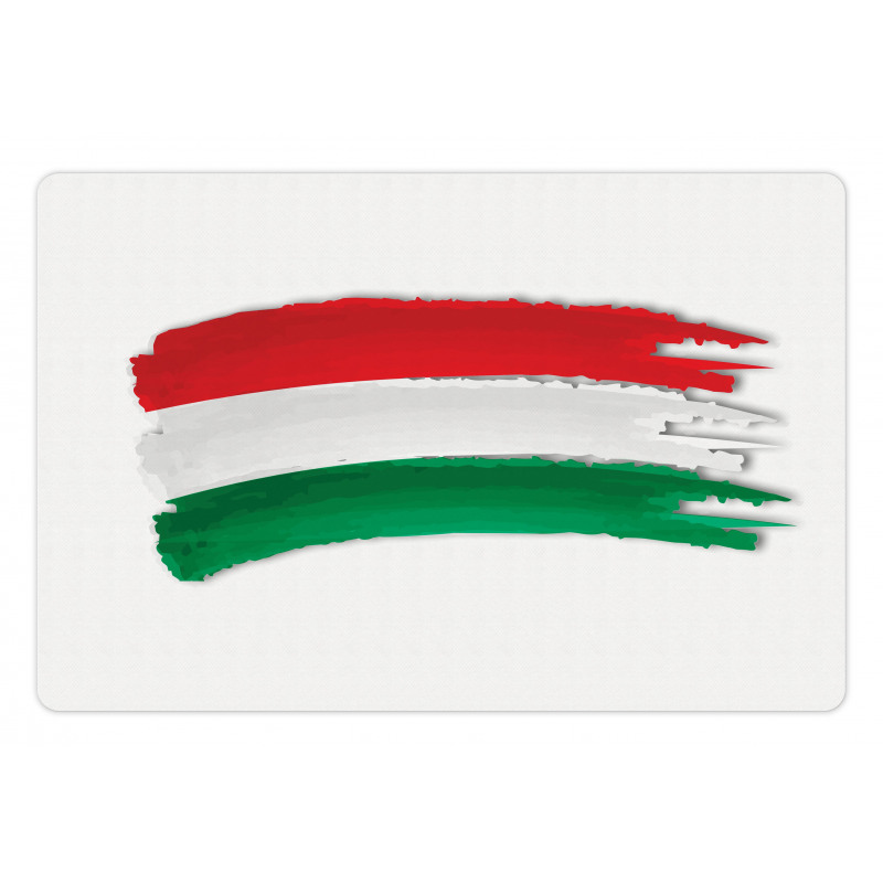 Hungarian Flag Brush Colors Pet Mat