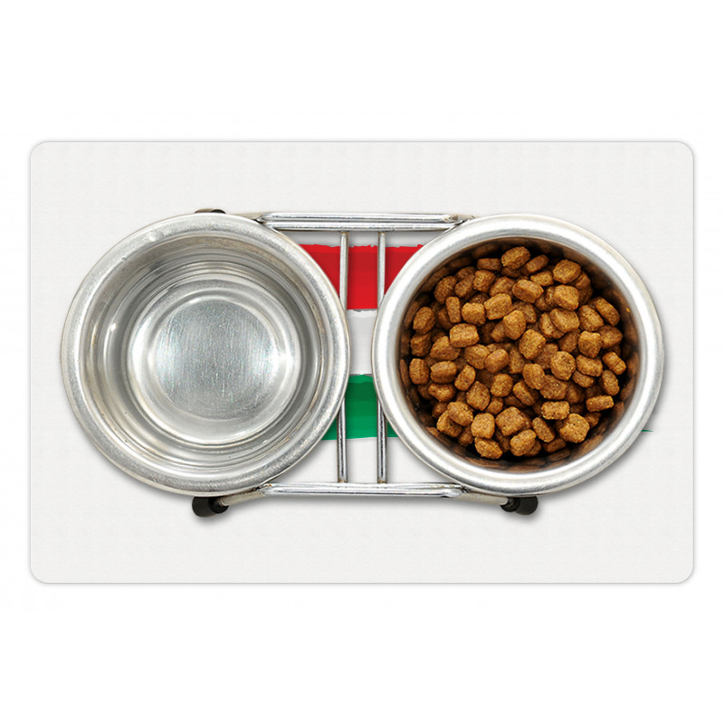 Hungarian Flag Brush Colors Pet Mat