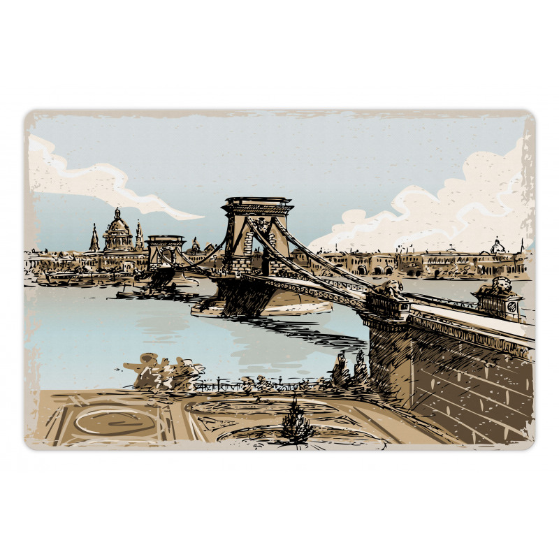 Vintage Sketch Budapest Pet Mat