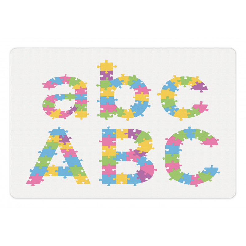 Colorful Jigsaw Letters Pet Mat