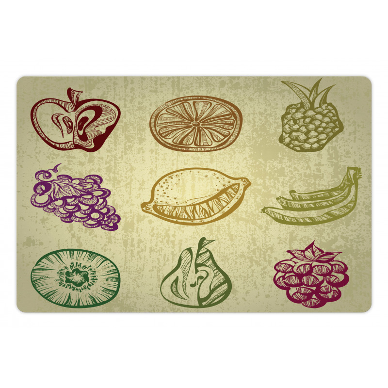 Kiwi Pineapple Grapes Berries Pet Mat