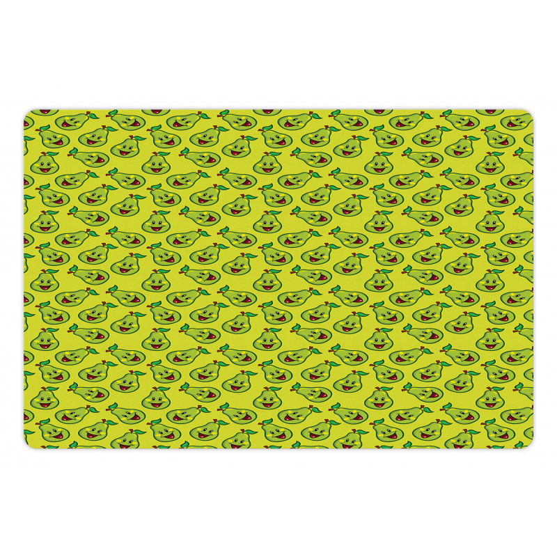 Happy Smiling Fruits Cartoon Pet Mat