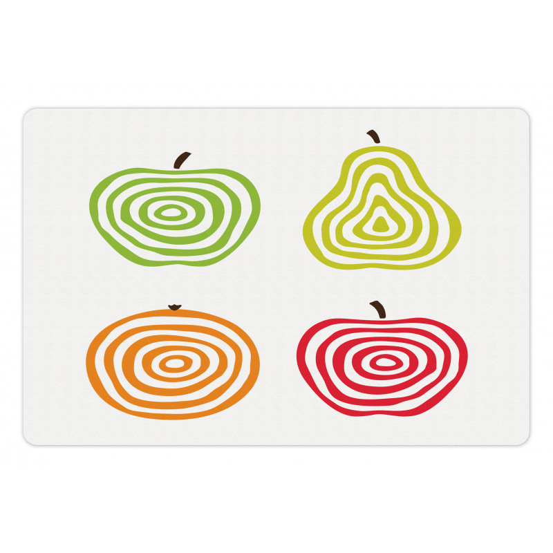 Apples Pear and Orange Line Pet Mat