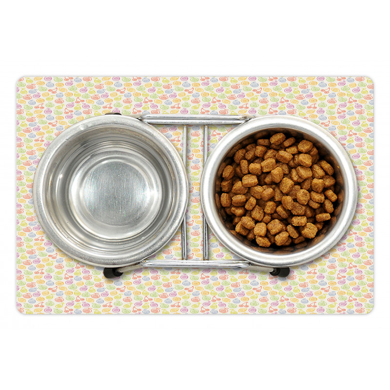 Colorful Spiral Design Food Pet Mat