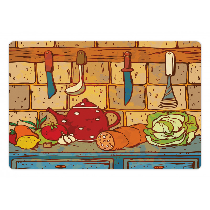 Kitchen Table Cuisine Theme Pet Mat