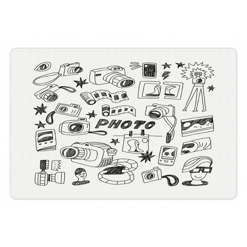 Doodle Camera Film Poeple Pet Mat