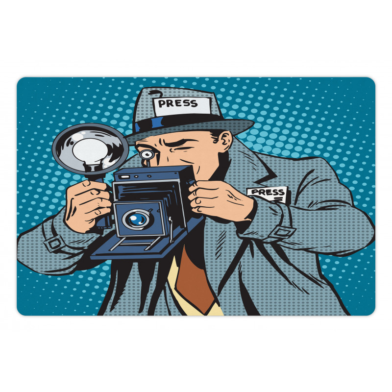 Comic Photographer Man Pet Mat