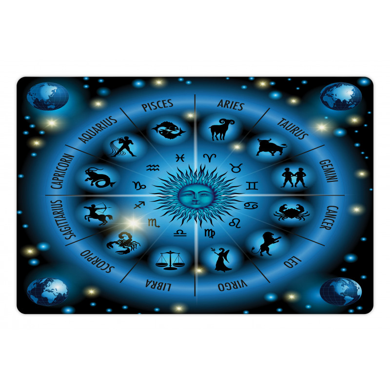 Circle of Horoscope Signs Pet Mat