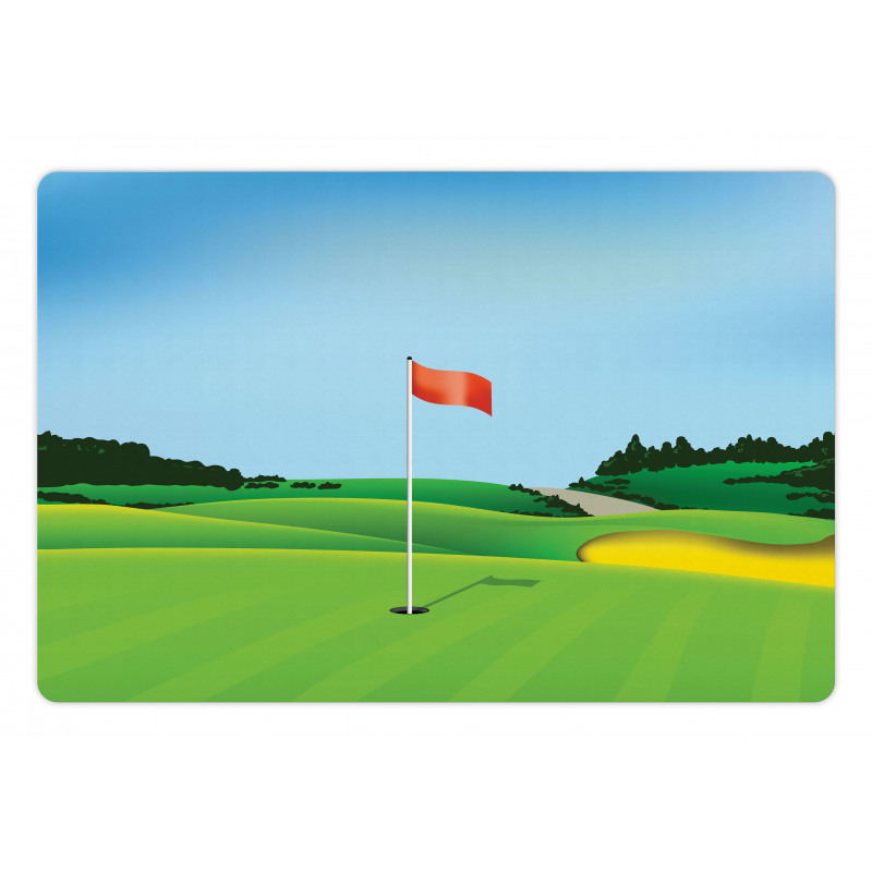 Teeing Ground with a Hole Flag Pet Mat