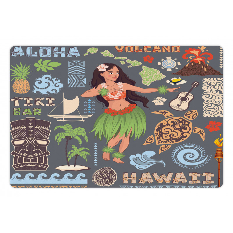 Tribal Aloha Retro Folks Pet Mat