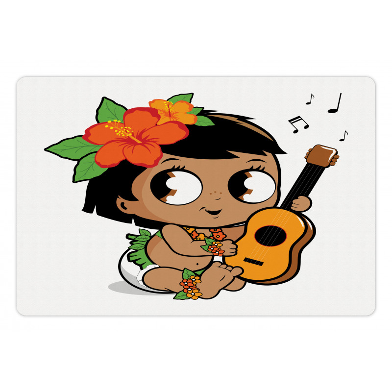 Girl Playing the Ukelele Pet Mat