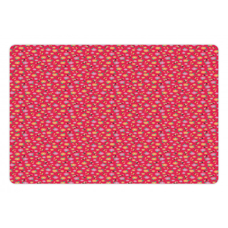 Hibiscus Bloom Petals Pet Mat