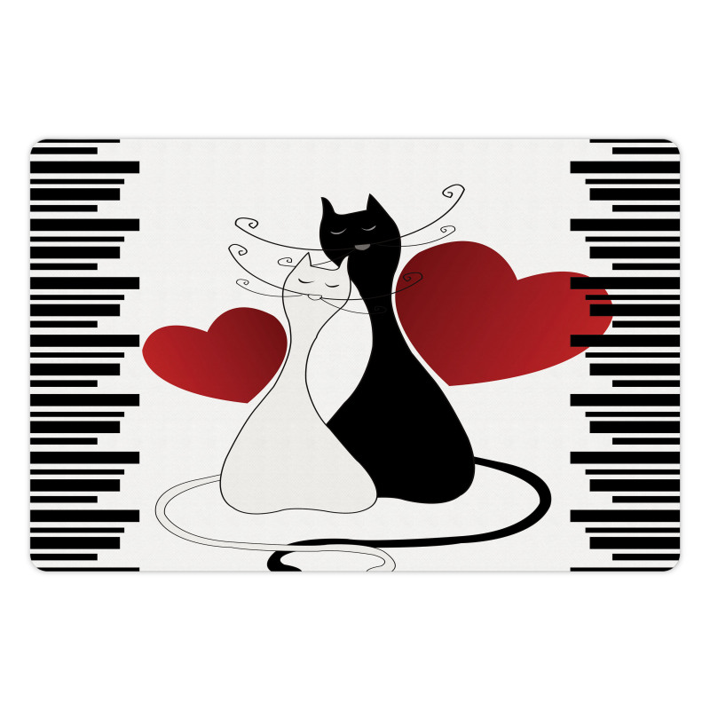 Romantic Couple Pet Kitten Pet Mat