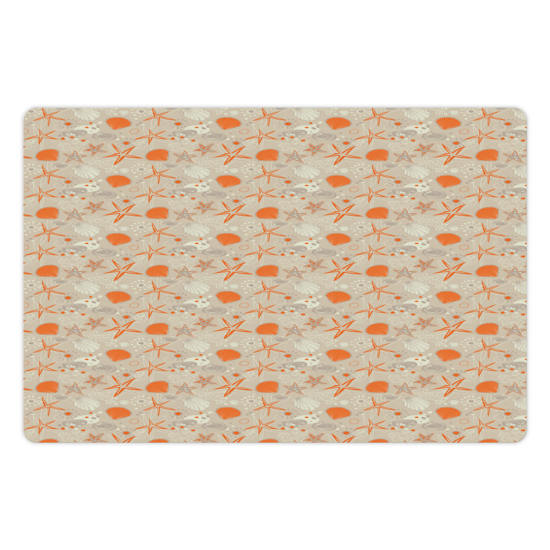 Shells Spirals Summer Flowers Pet Mat