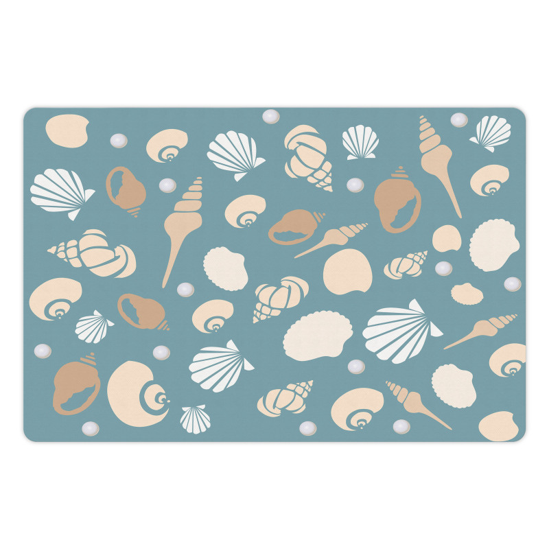 Various Aquatic Seashells Pet Mat