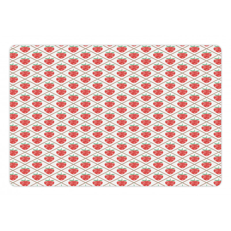 Strawberry Rhombus Dots Pet Mat