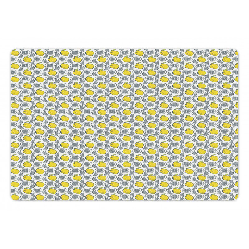 Hand Drawn Lemons Pet Mat