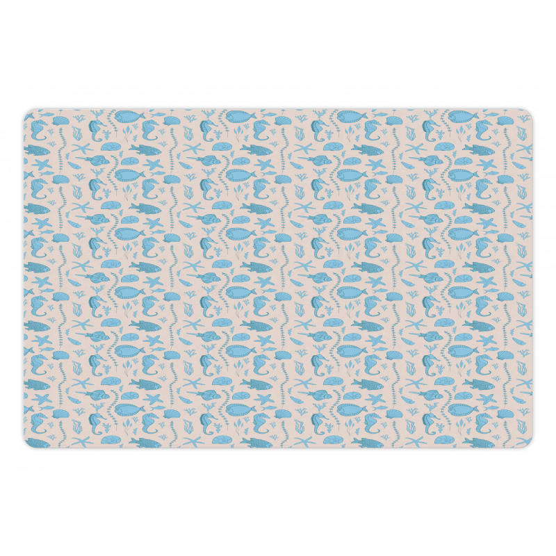 Sea Weeds Seahorses Fish Pet Mat