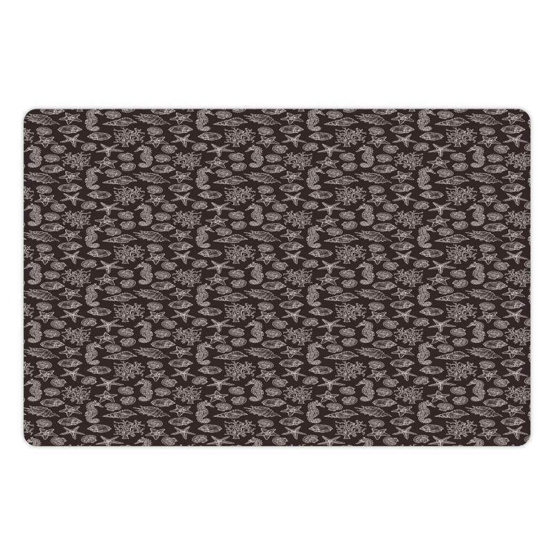 Vintage Style Sea Animals Pet Mat