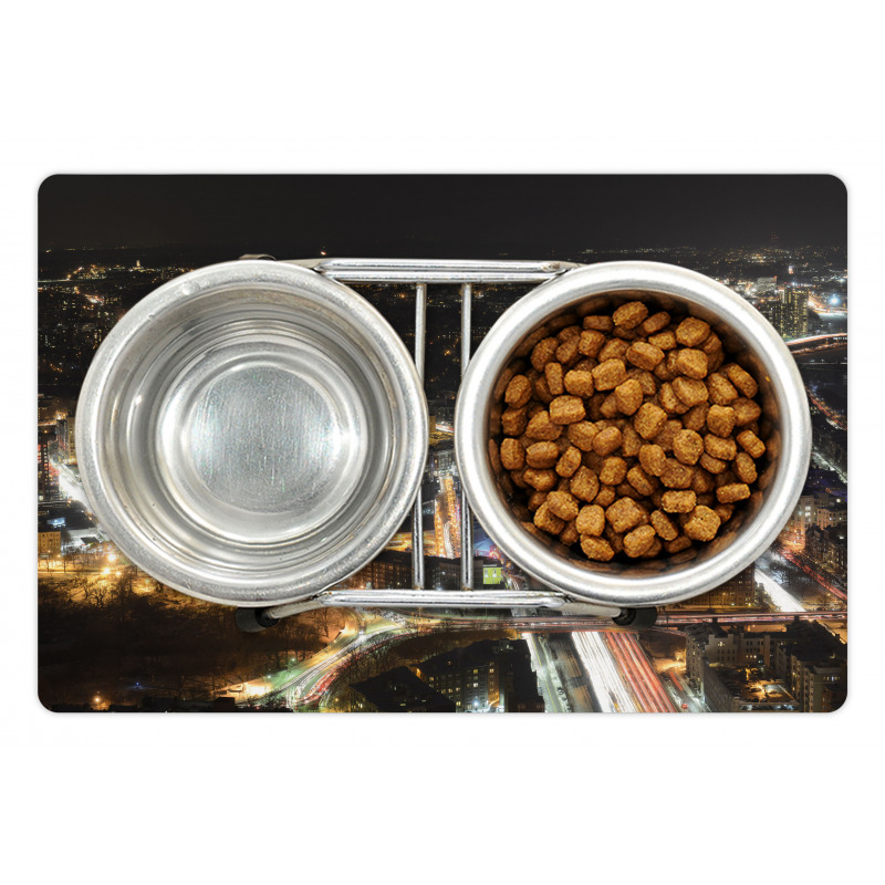 Skyline at Night City Pet Mat