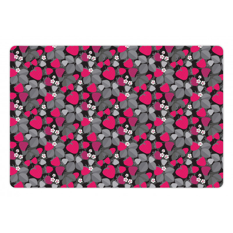 Strawberries Flowers Pet Mat