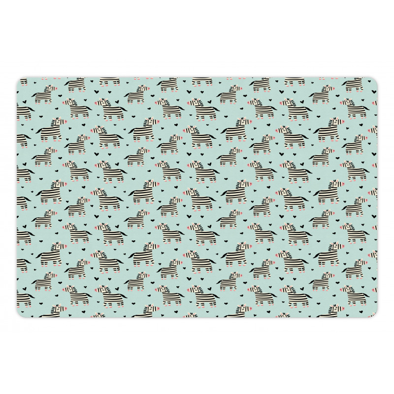 Animal and Tiny Hearts Pet Mat