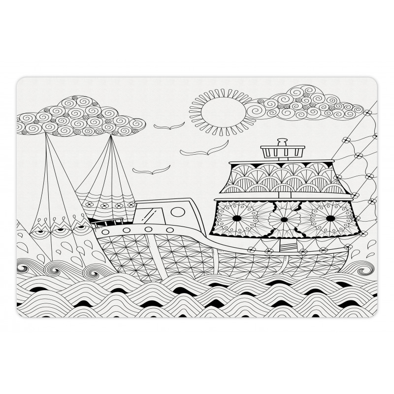 Antique Ship Waves Pet Mat