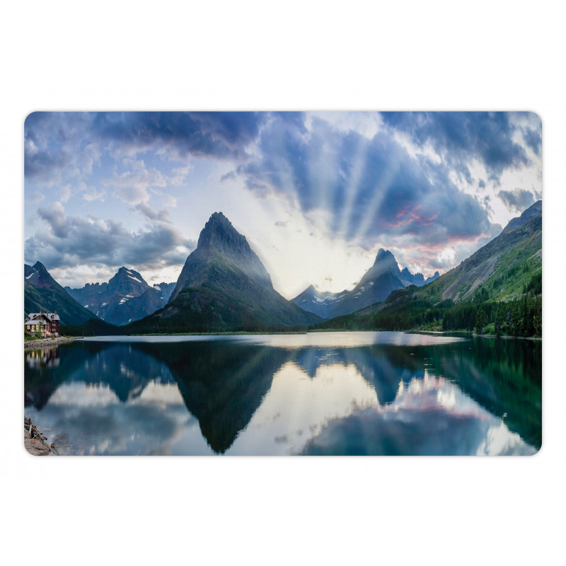 Swiftcurrent Lake Panorama Pet Mat